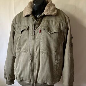 Levi's Khaki Sherpa-Collar Corduroy Trucker Jacket Vintage 70’s/80’s Size XL